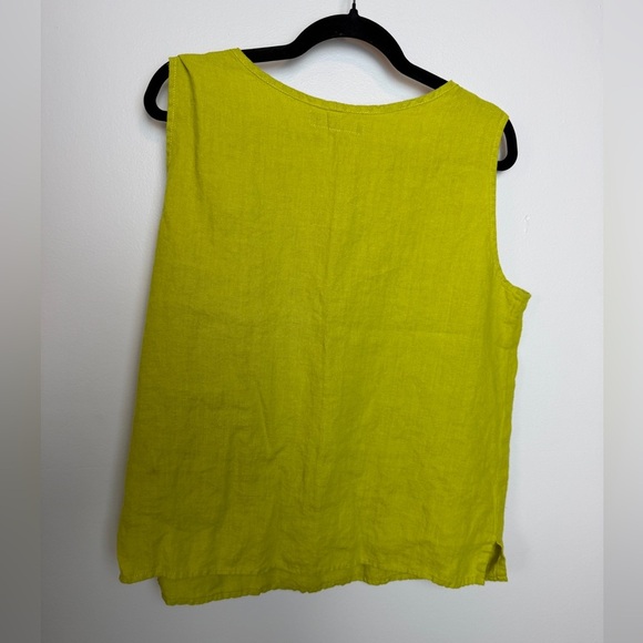 FLAX 100% linen 2 piece set Lagenlook cardigan and tank sz L maximalist layering - Picture 6 of 7